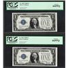 Image 1 : Lot of (2) Consecutive 1928B $1 Funnyback Silver Certificate Notes PCGS Gem New