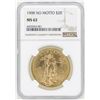 Image 1 : 1908 No Motto $20 St. Gaudens Double Eagle Gold Coin NGC MS62