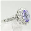 Image 8 : 14KT White Gold 3.26 ctw Oval Cut Tanzanite and Diamond Anniversary Band Ring