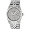 Image 1 : Rolex Mens Stainless Steel Slate Grey Roman Fluted Bezel Datejust Wristwatch