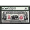 Image 1 : 1901 $10 Bison Legal Tender Note Fr.121m Mule PMG Choice Uncirculated 64