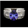 18KT White Gold 2.40 ctw Tanzanite and Diamond Ring