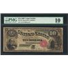 Image 1 : 1880 $10 Jackass Legal Tender Note Fr.110 PMG Very Good 10