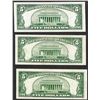 Image 2 : Lot of (3) 1953 $5 Silver Certificate Notes