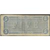 Image 2 : 1864 $5 Confederate States of America Note