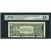 Image 1 : 1995 $1 Federal Reserve Note ERROR Ink Smear PMG About Uncirculated 55EPQ