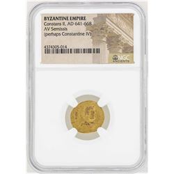 641-668 Byzantine Empire Constans II AV Semissis Gold Coin NGC Certified