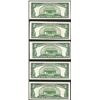 Image 2 : Lot of (5) 1953 $5 Silver Certificate Notes