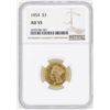 1854 $3 Indian Princess Head Gold Coin NGC AU55