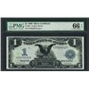 Image 1 : 1899 $1 Black Eagle Silver Certificate Note Fr.233 PMG Gem Uncirculated 66EPQ