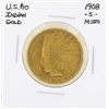 1908-S No Motto $10 Indian Head Eagle Gold Coin