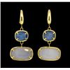 14KT Yellow Gold Ladies Gemstone Dangle Earrings
