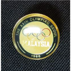 XXIV Olympics Pin Seoul Malaysia 1988