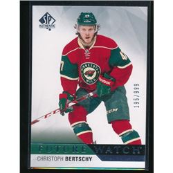 2015-16 SP Authentic #218 Christoph Bertschy RC