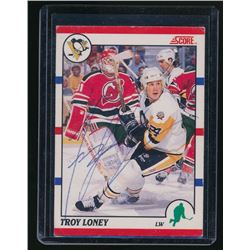 1990-91 Score Autographed Card Troy Loney