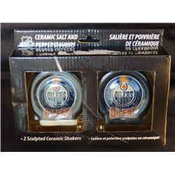 New Ceramic Edmonton Oilers Salt & Pepper Shakers