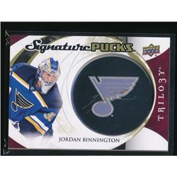 15-16 UD Trilogy Signature Pucks Jordan Binnington