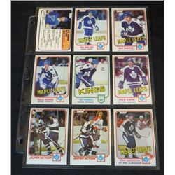 1981-82 OPC Lot Of 9 NHL Cards Rick Vaive, Borje