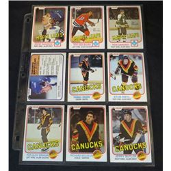 1981-82 OPC Lot Of 9 NHL Cards Richard Brodeur