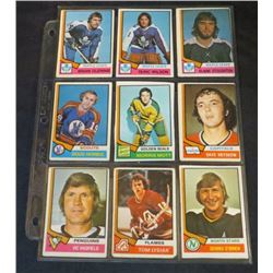 1974-75 OPC Lot Of 9 NHL Cards Vic Hadfield