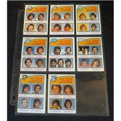 1976-77 OPC NHL Lot Of 8 Team Leaders Cards