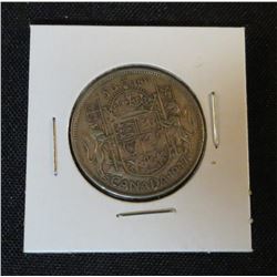 1947 Canadian King George Silver 50 Cent Coin