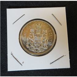 1965 Canadian Silver 50 Cent Coin