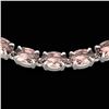Image 1 : 28 CTW Morganite Eternity Tennis Necklace 14K White Gold - REF-326W9F - 23377