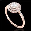 Image 2 : 1 CTW Micro Pave VS/SI Diamond Solitaire Ring Double Halo 14K Rose Gold - REF-123H5A - 21613