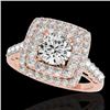 Image 1 : 2.05 CTW H-SI/I Certified Diamond Solitaire Halo Ring 10K Rose Gold - REF-225T5M - 34586