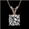 Image 1 : 1 CTW Certified VS/SI Quality Cushion Cut Diamond Necklace 10K Rose Gold - REF-267W8F - 33199