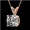 Image 2 : 1 CTW Certified VS/SI Quality Cushion Cut Diamond Necklace 10K Rose Gold - REF-267W8F - 33199