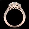 Image 1 : 1.81 CTW VS/SI Diamond Art Deco 3 Stone Ring 18K Rose Gold - REF-262X5T - 37146