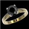 Image 2 : 2.15 CTW Fancy Black VS Diamond Solitaire Engagement Ring 10K Yellow Gold - REF-47X5T - 36557