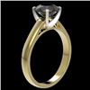 Image 4 : 2.15 CTW Fancy Black VS Diamond Solitaire Engagement Ring 10K Yellow Gold - REF-47X5T - 36557