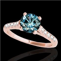 1.45 CTW Si Certified Fancy Blue Diamond Solitaire Ring 10K Rose Gold - REF-163N5Y - 34985