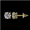Image 2 : 1.11 CTW Certified H-SI/I Quality Diamond Solitaire Stud Earrings 10K Yellow Gold - REF-94K5W - 3658