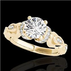 1.2 CTW H-SI/I Certified Diamond Solitaire Antique Ring 10K Yellow Gold - REF-161H8A - 34677