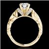 Image 2 : 1.2 CTW H-SI/I Certified Diamond Solitaire Antique Ring 10K Yellow Gold - REF-161H8A - 34677