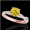 Image 1 : 1.25 CTW Certified Si/I Fancy Intense Yellow Diamond Solitaire Ring 10K Rose Gold - REF-218N2Y - 352