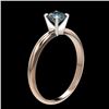 Image 4 : 0.55 CTW Certified Intense Blue SI Diamond Solitaire Engagement Ring 10K Rose Gold - REF-58M2H - 363