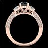Image 4 : 2.07 CTW Fancy Black Diamond Solitaire Art Deco 3 Stone Ring 18K Rose Gold - REF-200A2X - 37780
