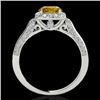Image 2 : 1.5 CTW Certified Si/I Fancy Intense Yellow Diamond Solitaire Halo Ring 10K White Gold - REF-176H4A 