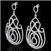 Image 1 : 3.50 CTW Micro Pave Designer VS/SI Diamond Earrings 14K White Gold - REF-291W3F - 22446