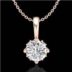 0.62 CTW VS/SI Diamond Solitaire Art Deco Stud Necklace 18K Rose Gold - REF-101Y8K - 37023