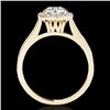 Image 2 : 1.4 CTW H-SI/I Certified Diamond Solitaire Halo Ring 10K Yellow Gold - REF-254M5H - 34186