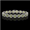Image 1 : 13.87 CTW Tourmaline & Diamond Halo Bracelet 10K White Gold - REF-271W6F - 40472