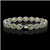 Image 2 : 13.87 CTW Tourmaline & Diamond Halo Bracelet 10K White Gold - REF-271W6F - 40472