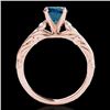 Image 2 : 1.2 CTW Si Certified Fancy Blue Diamond Solitaire Ring 10K Rose Gold - REF-158H2A - 34940