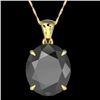 Image 2 : 9 CTW Black VS/SI Diamond Designer Solitaire Necklace 18K Yellow Gold - REF-200Y5K - 21896